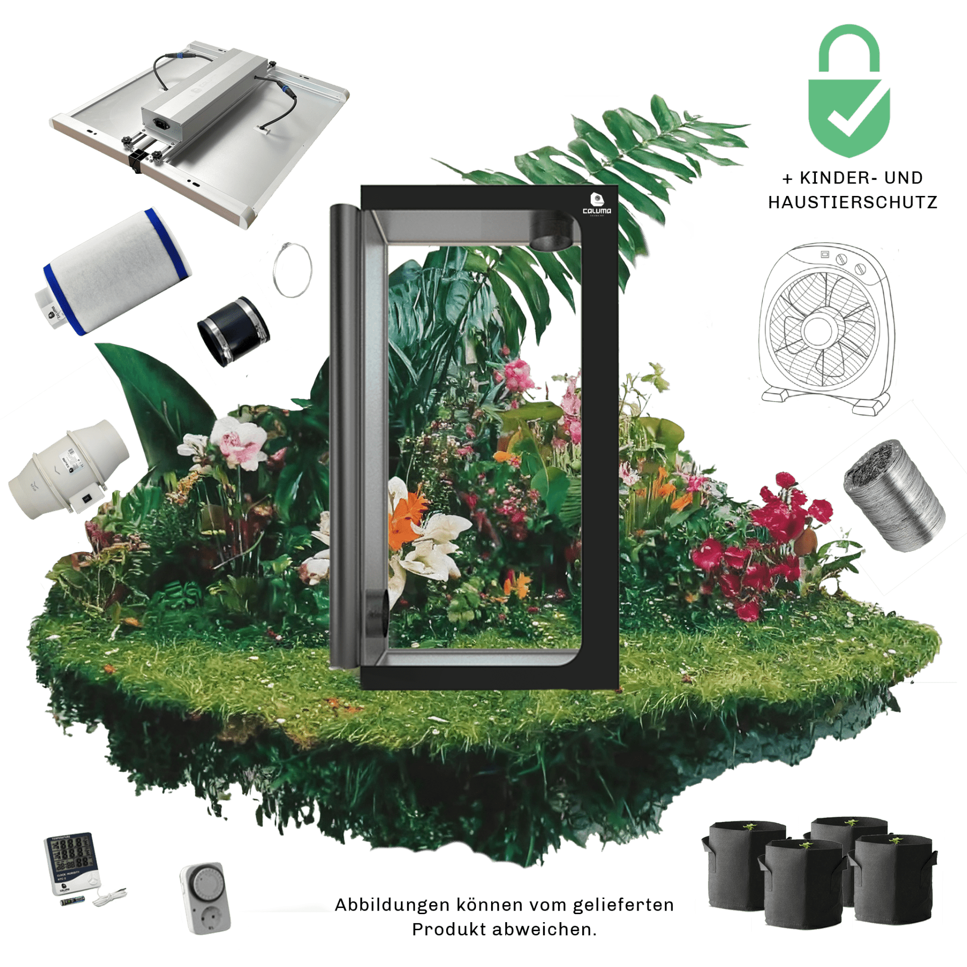 Caluma Growset XL (120 x 120, 320 W Premium - Lüftungsset) - GrowXL GmbH