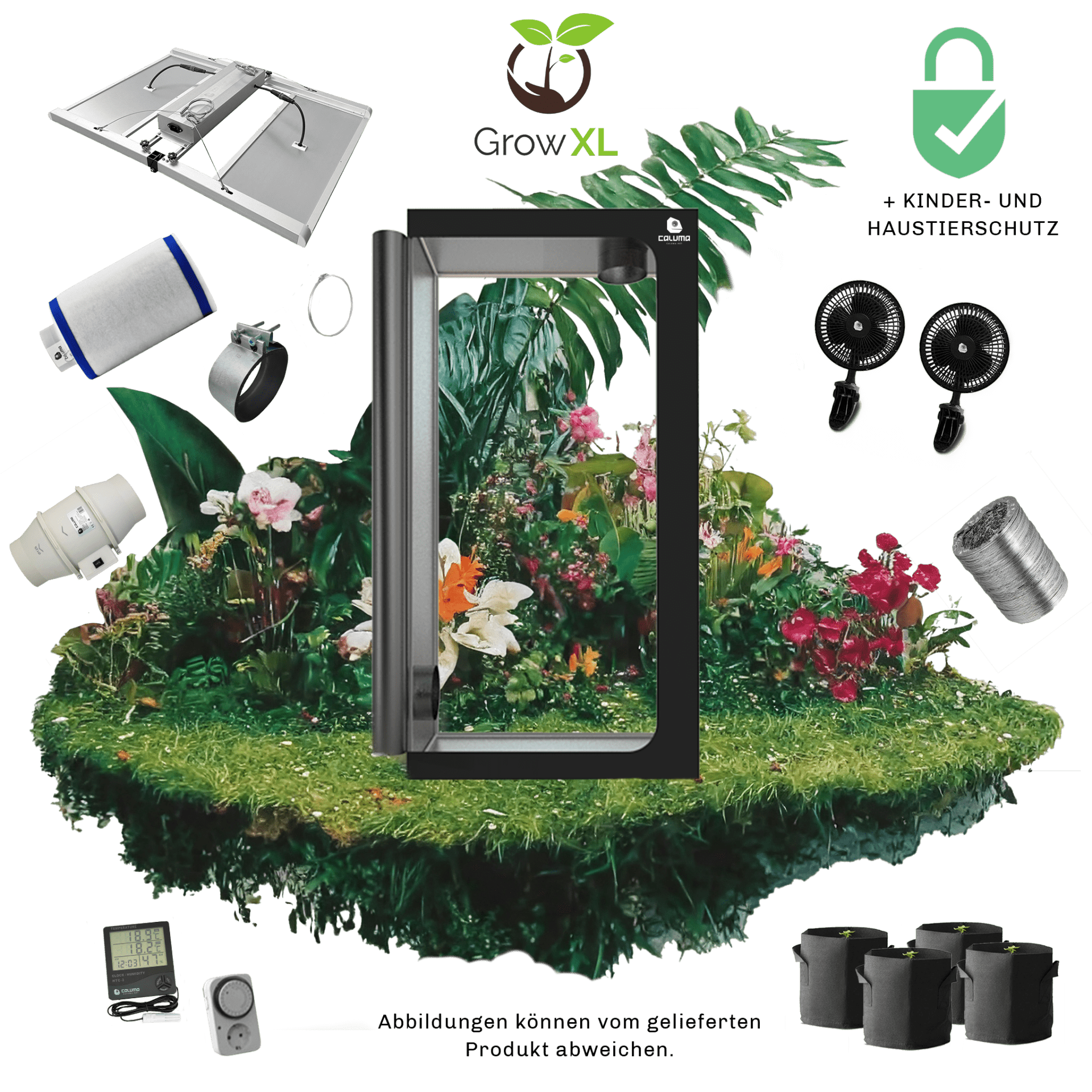 Caluma Set - 4 Plants Plus (120x120) Growbox Komplettset mit 480W LED - GrowXL GmbH
