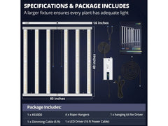Viparspectra KS5000 LED 500 watts, 1260 diodes, Samsung LM301H, Dimmable, daisy chain, 3 m cable - GrowXL GmbH