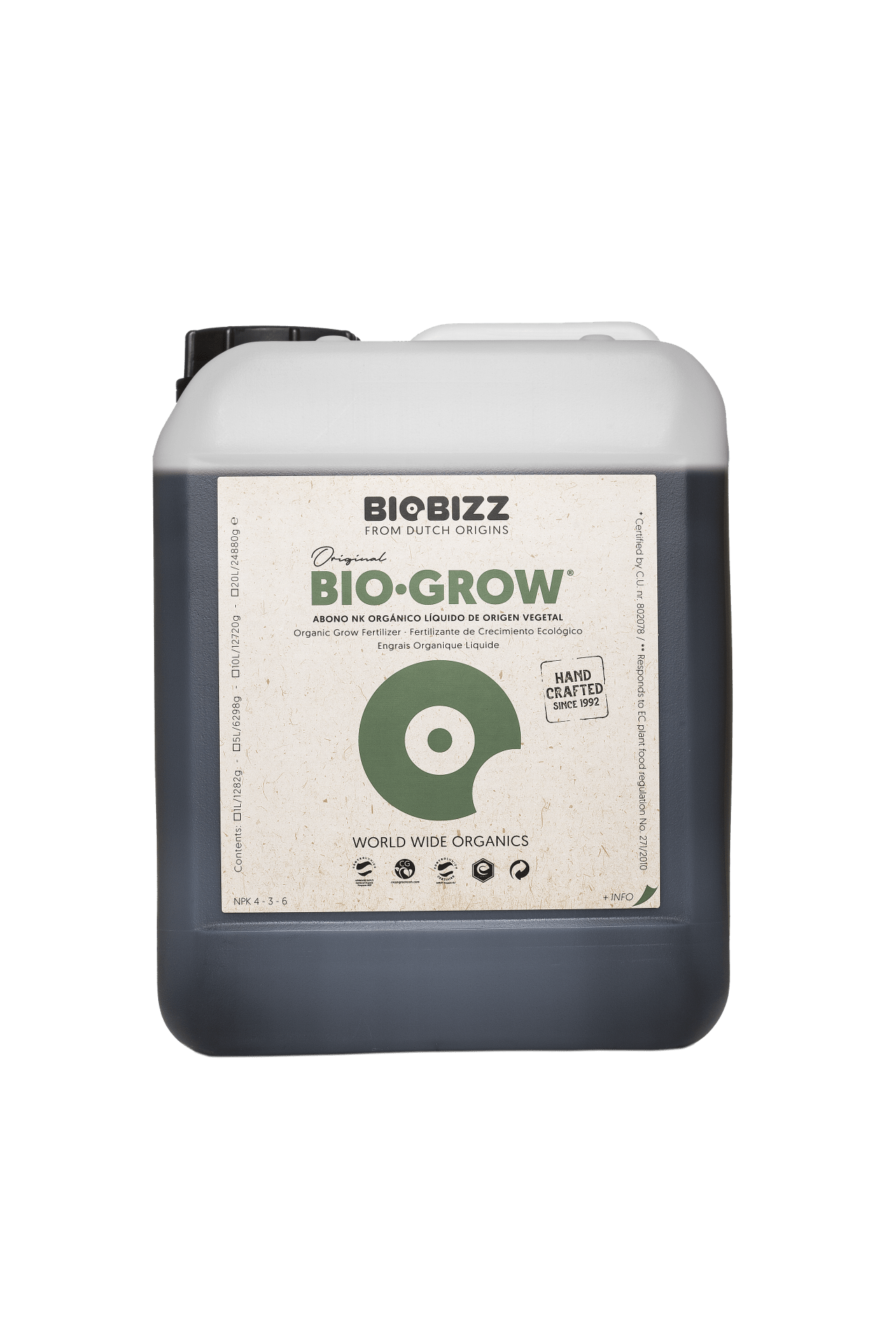 BioBizz Grow Wachstumsdünger 5L - GrowXL GmbH