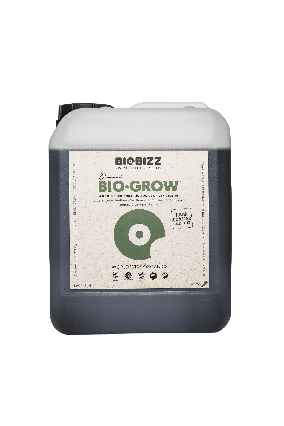 BioBizz Grow Wachstumsdünger 5L - GrowXL GmbH