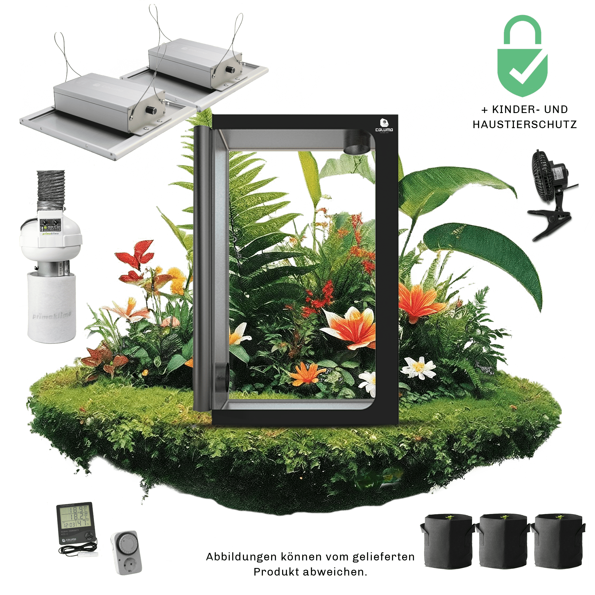 Caluma Growset Ambient (60 x 120 cm, 2 x 150 W Premium - Lüftungsset) - GrowXL GmbH