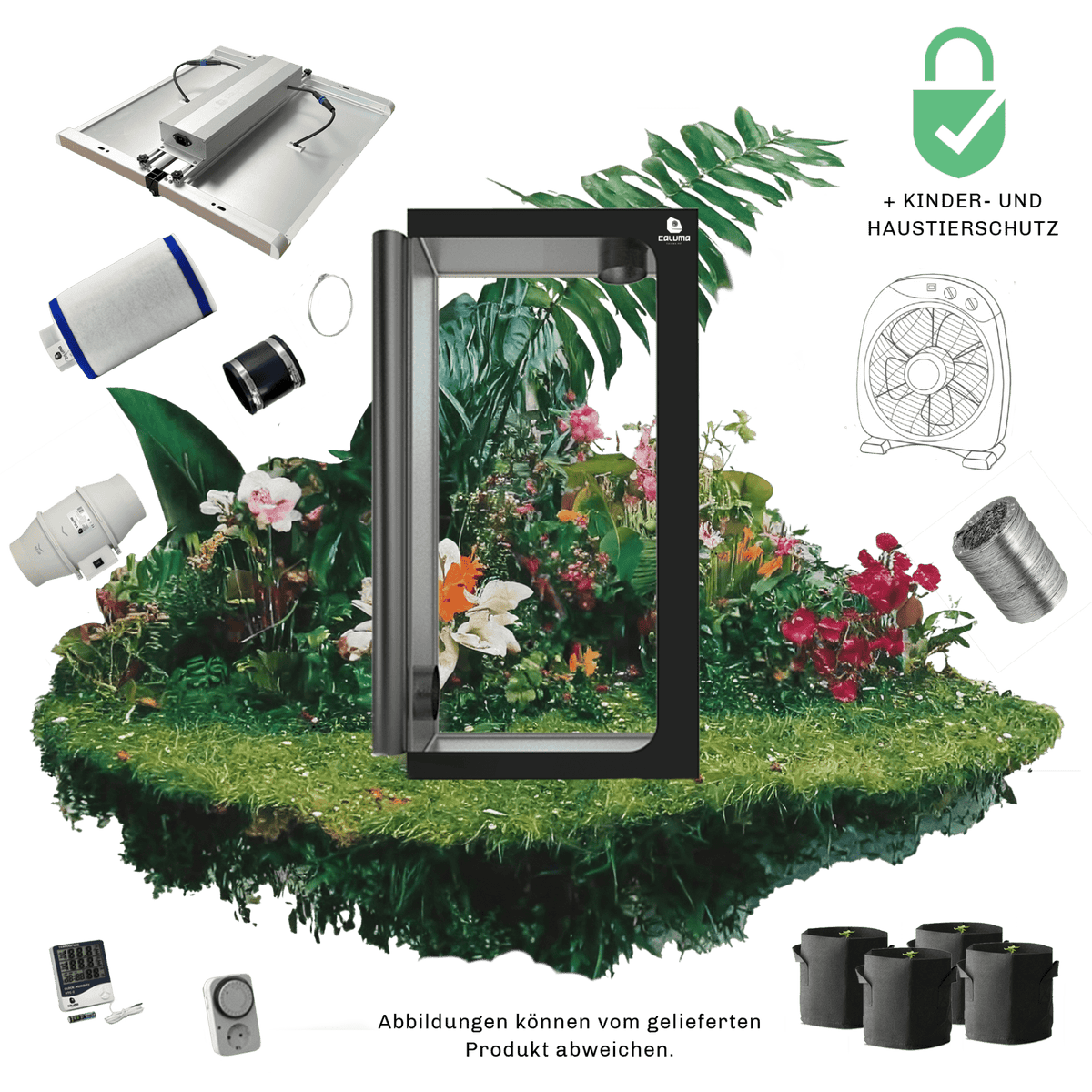 Caluma Growset XL (120 x 120, 320 W Premium - Lüftungsset) - GrowXL GmbH