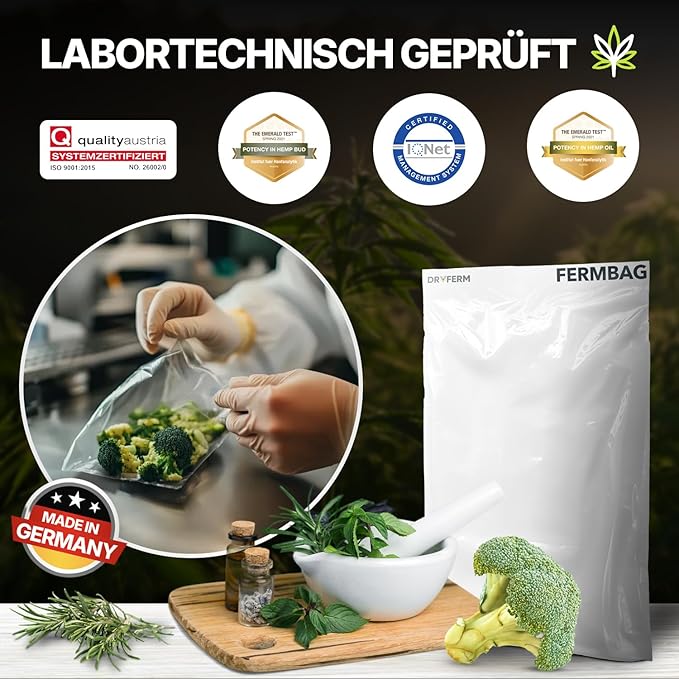 DryFerm FermBag 3 x 100 g – Kräuter - Trocknung [300x500mm] - GrowXL GmbH
