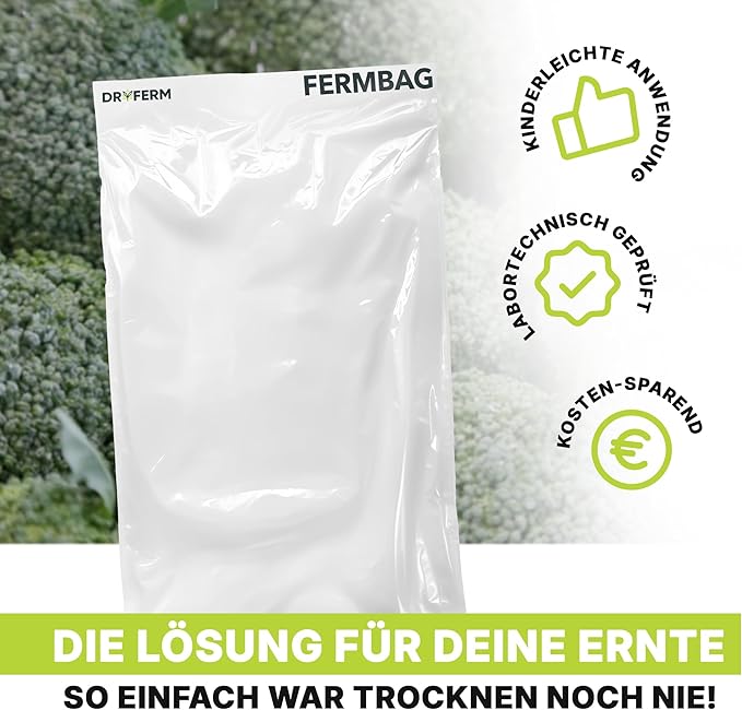 DryFerm FermBag 3 x 50 g – Kräuter - Trocknung [250x400mm] - GrowXL GmbH